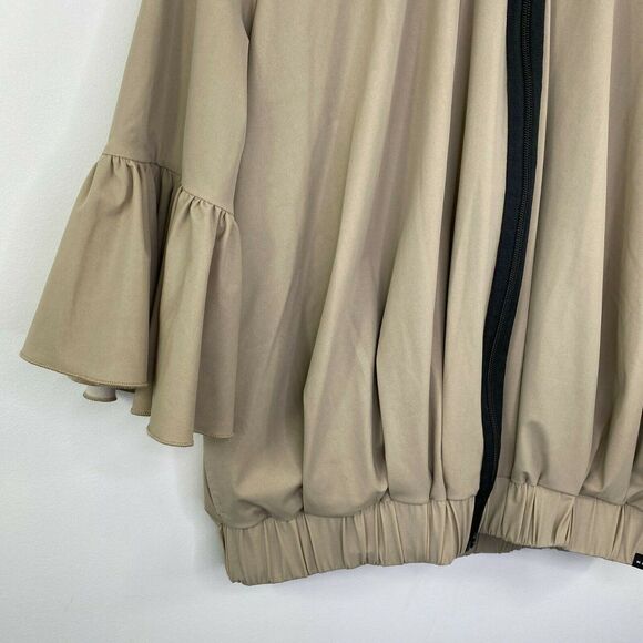 Koral Womens Tan Full Zipper Jacket Size S Workout Athleisure Activewear Lounge - Picture 4 of 7